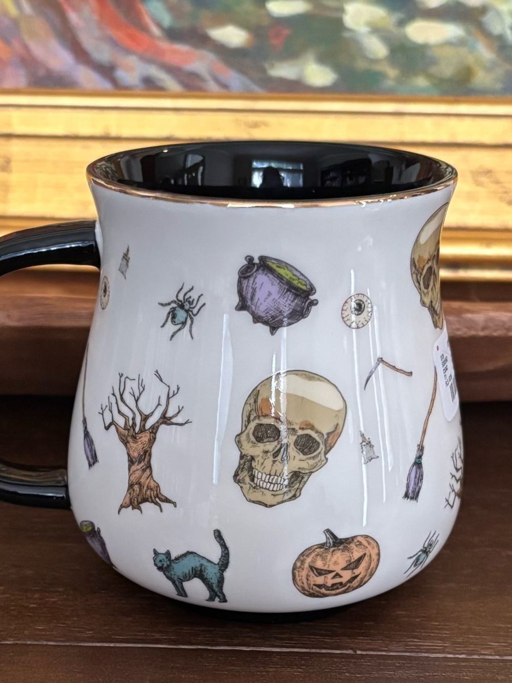 Potter’s Studio Halloween Ceramic Mug with Skull & Pumpkin Design